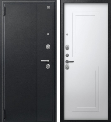 Дверь A-06 черный сатин - кашемир белый