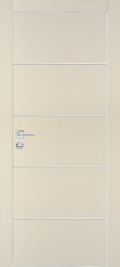 Межкомнатная дверь PX-12  AL кромка с 4-х ст. Бежевый матовый